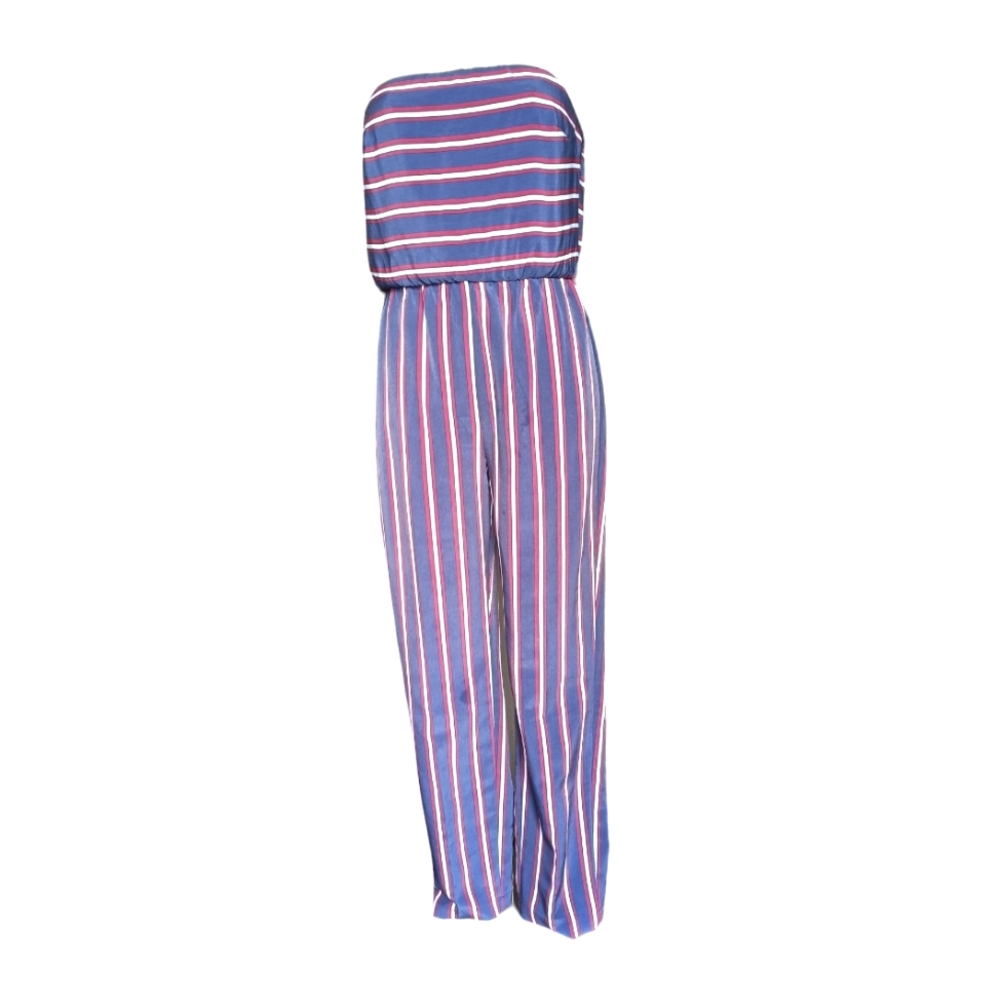 Striped Blue and Pink Jumpsuit